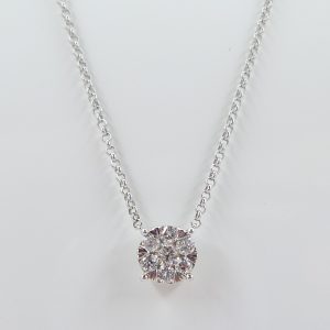 9ct White Gold Diamond Pendant