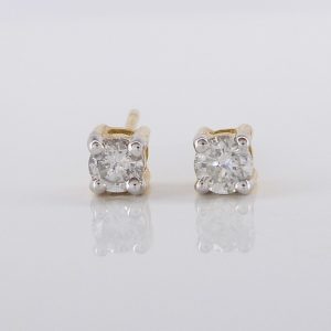 9ct Gold Diamond Stud Earrings