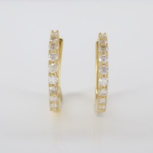 9ct Gold Diamond Hoop Earrings