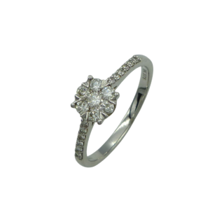 9ct White Gold Diamond Ring