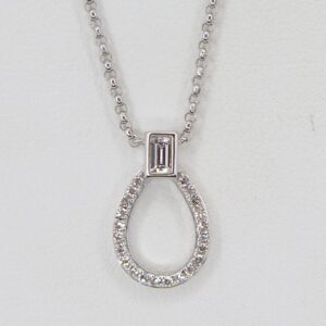 9ct White Gold Diamond Pendant