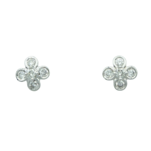 18ct White Gold 0.25ct Flower Diamond Earrings
