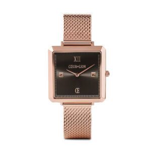 Coeur De Lion Iconic Square Mocha Sunray Milanese Watch