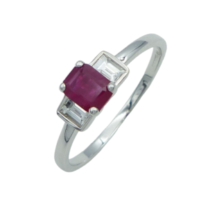 18ct White Gold Ruby and Diamond Ring