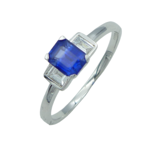 18ct White Gold Sapphire and Diamond Ring