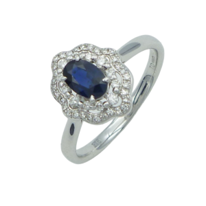 18ct White Gold Sapphire and Diamond Ring