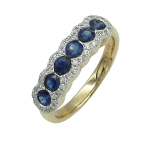 9ct Gold Sapphire and Diamond Eternity Ring