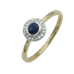 9ct Gold Sapphire and Diamond Ring