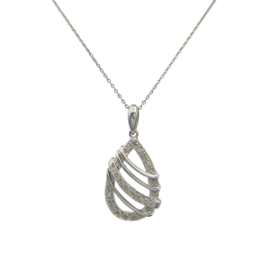 9ct White Gold Fancy Diamond Necklace