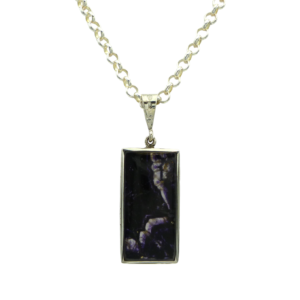 Silver Blue John Pendant with Silver Chain