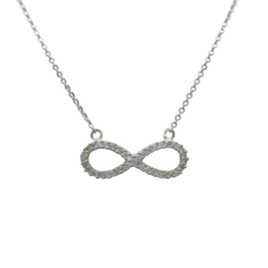 Silver CZ Infinity Necklace