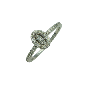 18ct White Gold Diamond Halo Ring