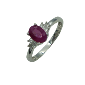 18ct White Gold Ruby and Diamond Ring