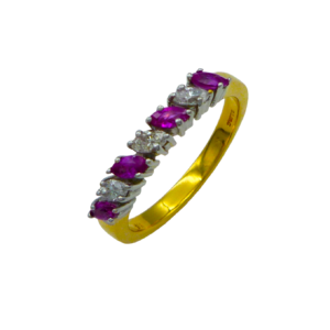18ct Gold Pink Sapphire and Diamond Eternity Ring