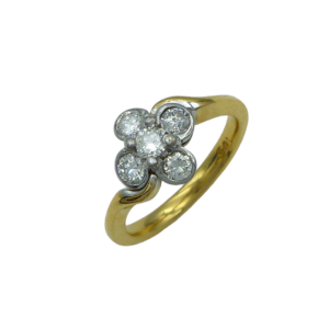 18ct Yellow Gold Diamond Cluster Ring