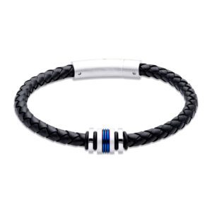 Unique & Co Black Beaded Leather Bracelet