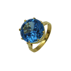 18ct Yellow Gold Blue Spinel Ring