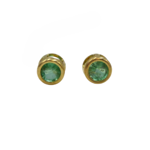 9ct Gold Emerald Stud Earrings