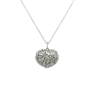 Silver CZ Heart Necklace