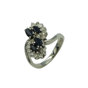 18ct White Gold Sapphire and Diamond Ring
