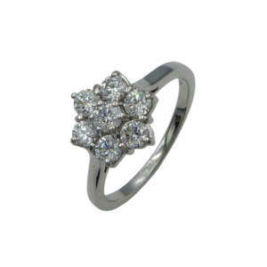 18ct White Gold Diamond Cluster Ring