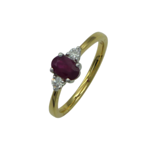 18ct Gold Ruby and Diamond Cluster Ring