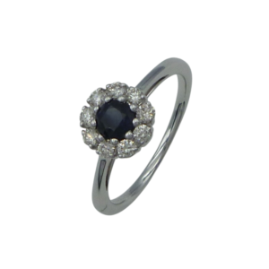 18ct White Gold Sapphire and Diamond Ring