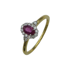 18ct Gold Ruby and Diamond Cluster Ring