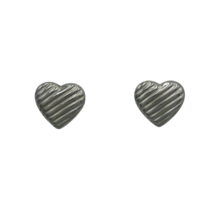 Silver Ribbed Stud Earrings