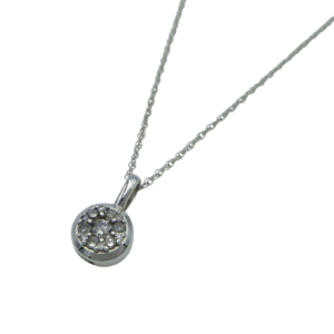 9ct White Gold 7 Stone Diamond Pendant