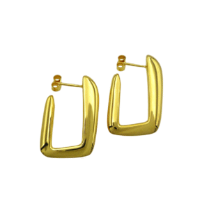 Silver Gold Plated Paper Link Hoop Earrings