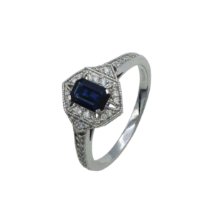 18ct White Gold Sapphire and Diamond Ring