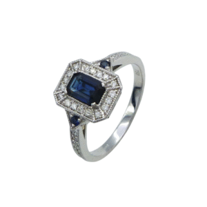 18ct White Gold Sapphire and Diamond Ring
