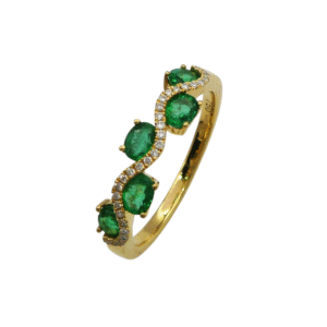 18ct Gold Emerald and Diamond Eternity Ring
