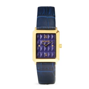 Coeur De Lion Gold Plated Blue Leather Strap Watch