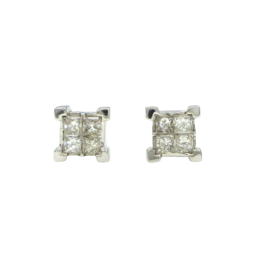 18ct White Gold Diamond Earrings