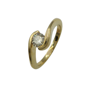 9ct Gold 0.40ct Diamond Twist Ring