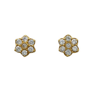 18ct Gold Diamond Daisy Earrings
