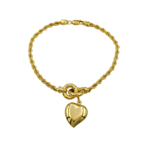 9ct Gold Heart Drop Bracelet
