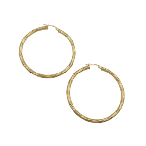 9ct Gold Twist Hoop Earrings