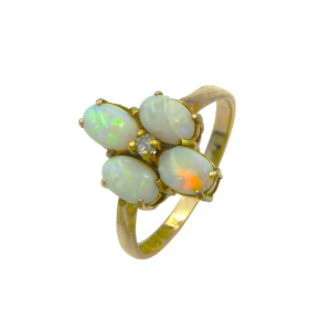 9ct Gold Opal and Diamond Dress Ring