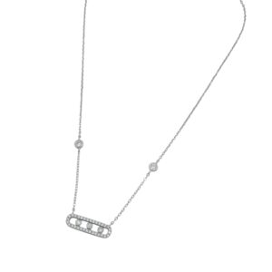 Silver Floating CZ Necklace