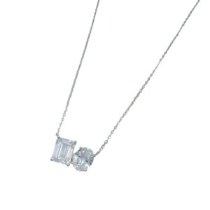Silver 2 CZ Necklace
