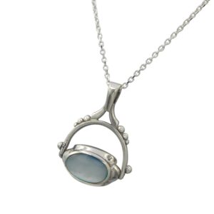 Silver 3 Sided Pendant with Silver Chain
