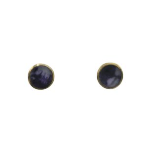Gold Blue John Stud Earrings