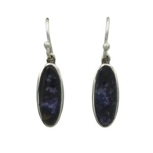 Silver Blue John Oval Drop Earrings