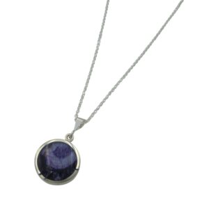 Silver Blue John Pendant with Silver Chain