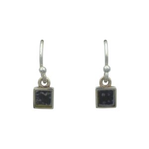 Silver Square Blue John Drop Earrings