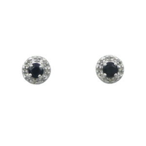9ct White Gold Sapphire & Diamond Earrings