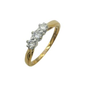9ct Gold 0.33ct Diamond 3 Stone Ring